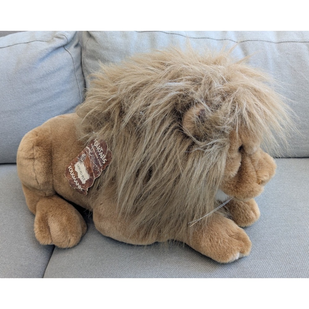 Folkmanis Folk Tails Plush Lion Hand Puppet w/ tag Full Body Large 18''
